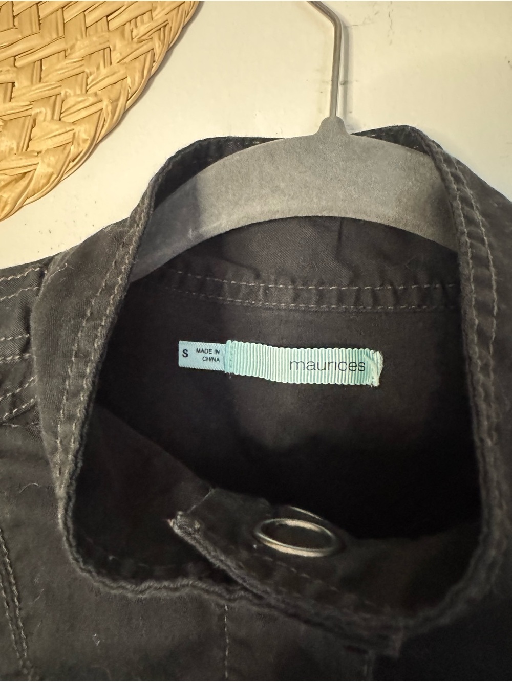 Maurices Black Utility Jacket with Grommet Details - Picture 2 of 2